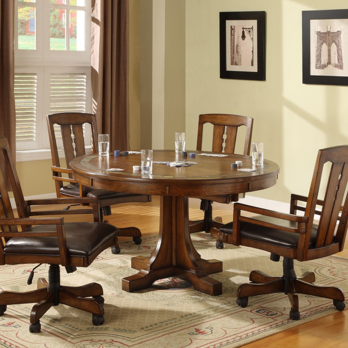 dining room sets with wheels on chairs