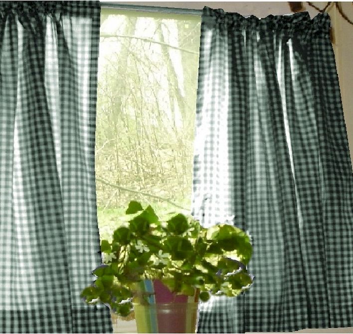 Hunter Green Kitchen Curtains photo - 2
