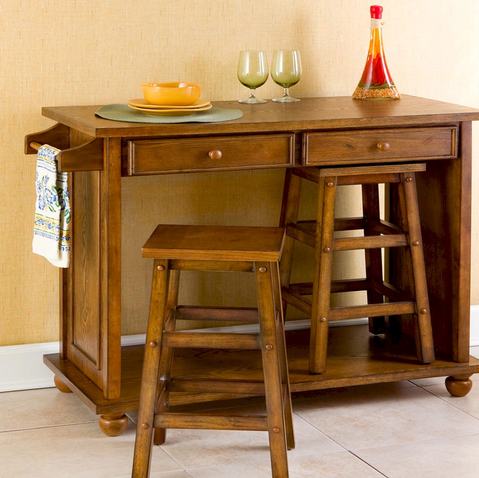 Portable Kitchen Island With Stools photo - 3