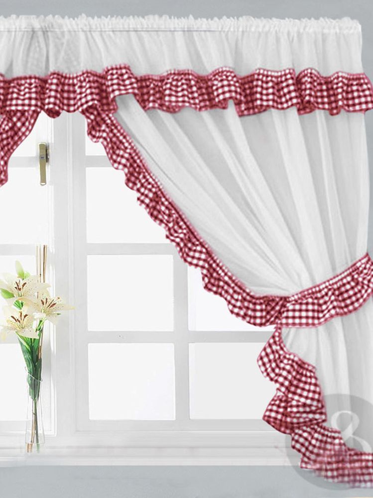 Red And White Kitchen Curtains photo - 2